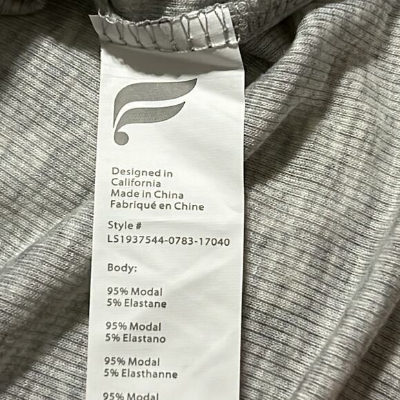 FABLETICS medium womens long sleeve turtleneck top shirred sleeve opening grey - Picture 6 of 11